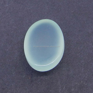 Piedra preciosa suelta de Calcedonia de agua Natural de alta calidad 18x13mm cabujón ovalado collar de cuentas de cristal azul certificado IGI tratado térmicamente - Product Image 2
