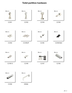 Pestillo deslizante de puerta cúbica de acero inoxidable de estilo moderno con indicador Particiones de inodoro Accesorios para baños e inodoros - Product Image 2