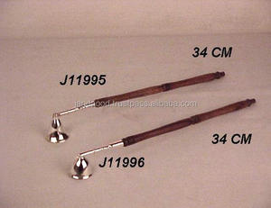 Extincteur de bougie en laiton plaqué argent de haute qualité avec manche en bois, accessoires pour bougies, extincteur de mèche de bougie - Product Image 3