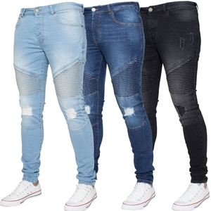 Most Fashionable Standard Durable Smart Casual <b>Men's</b> Skinny Ripped <b>Biker</b> Denim <b>Jeans</b> Pant - Product Image 5