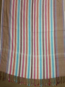 Rainbow Satin Stripe Viscose <b>Pashmina</b> Shawl Printed Digital Design for Adults for Winter and Spring - Product Image 5