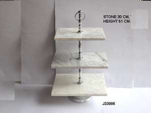 Soporte Rectangular para Tartas con mango de aluminio, acabado pulido, efecto de piedra, técnica de fundición de Metal para bodas DE LA India - Product Image 2