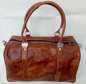 Bolso de viaje y viaje para hombre y mujer, bolsa de lona de cuero genuino, indio, de lujo, marrón, unisex - Product Image 3