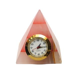 Horloge de style pyramide en onyx de marbre véritable - Product Image 2