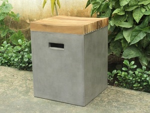 Table d'appoint en fibre de ciment écologique Mobilier d'extérieur Table d'appoint en béton Table d'appoint intelligente Béton gris foncé - Product Image 3