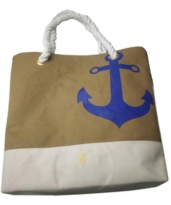Bolsa de compras de lona encerada de uso diario con patrón de puntos - Product Image 1
