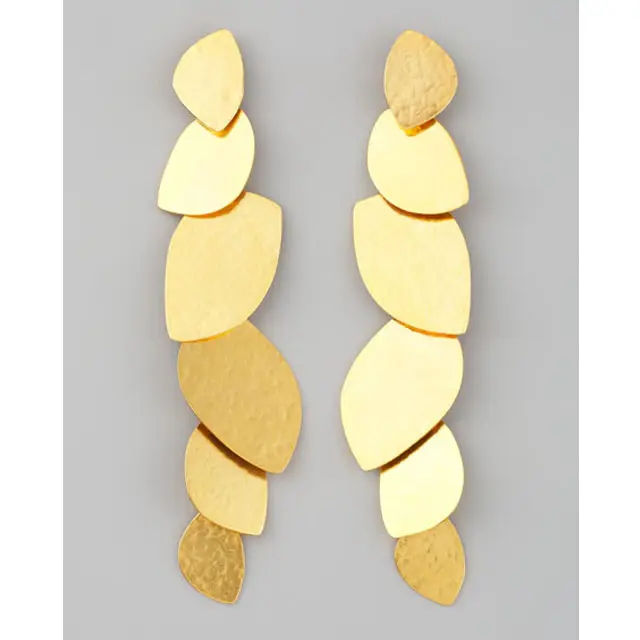 Desain Terbaru Anting Stud Dipalu Berlapis Emas Minimalis untuk Wanita Grosir