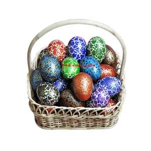 Nuevo 2025 huevos de Pascua de madera pintados a mano coloridas decoraciones de primavera para mesa, cesta y exhibición de vacaciones - Product Image 2