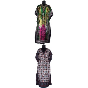 Abaya Designs Turc Vêtements Musulmans Robe Pour Femmes Long Maxi Kaftan Main Bloc Imprimé Kaftan Fait Main Indienne Caftan Abaya - Product Image 1