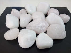 Éclats de pierre de quartz rose de haute qualité et petits galets ronds de galets blancs exportent de la qualité fabriqués à la main en Inde - Product Image 3