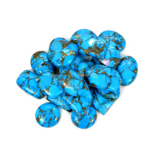 Alta calidad 50 Gms azul cobre turquesa forma libre cabujón Esmeralda Natural collar de piedras preciosas sueltas cojín ovalado 8 mm al por mayor - Product Image 2