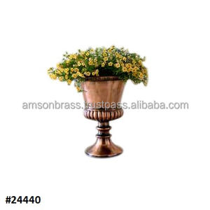 Metal Decorative Planter Home and <b>Garden</b> <b>Urn</b> Metal Good Quality Traditional Flower Planter With Decorative Handles - Product Image 4
