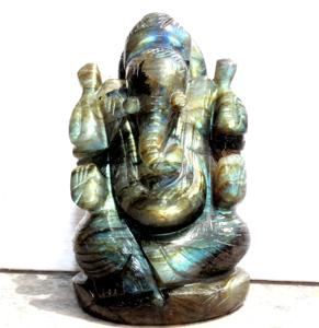 Pequeño señor Ganesha labradorita grado piedra preciosa estatua hecha a mano Feng Shui Rudra gemas estatuilla grabado decoración del hogar - Product Image 1
