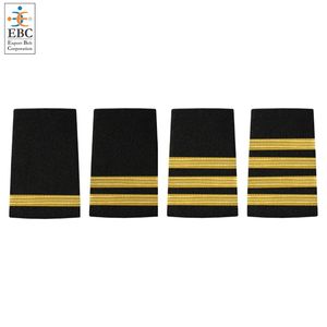 Acheter Aviation Plain Gold Stripes 1 à 4 bar Epaulettes de rang Epaulette Vente chaude Epaulettes de pilote en rayures dorées ou argentées - Product Image 4