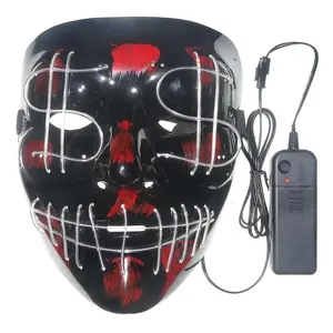 LED Light Mask Up Funny Mask from The Purge Election Year Great for Festival Cosplay Halloween Costume New Year Party EL Mask