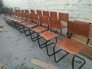 Industrial Silla de comedor de cuero Silla de comedor Industrial, muebles - Product Image 5