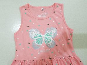 Camiseta de lentejuelas multicolor de marca 100%, vestido de algodón Súper elegante para niñas, ropa perfecta para la temporada de primavera y verano para niños - Product Image 3