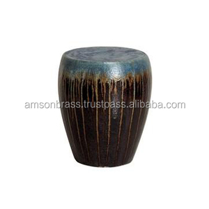 Taburete y mesa de centro de interior/exterior Oval martillado decorativo indio - Product Image 2