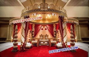 Ajanta Ellora Wedding Mandap Set Indian Wedding Mandap Set Fabricante Últimas Fiber Wedding Mandaps para la venta Best Stage Mandap - Product Image 3