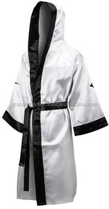 Custom Satin Silk Boxing Gown <b>Robe</b> with <b>Hood</b> for Autumn Season - Product Image 3