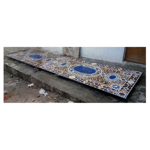 สวยงามหินอ่อนหินPietra Duraออกแบบขนาดใหญ่โต๊ะรับประทานอาหาร - Product Image 1