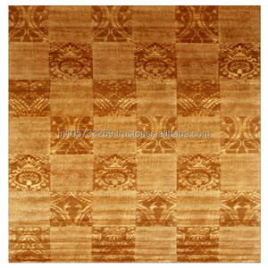 พรมขนแกะทรงสี่เหลี่ยมลายทิเบตทำด้วยมือพรมลายดอกไม้ตกแต่งบ้านพรมปูพื้น710สีเหลืองห้องสวดมนต์ - Product Image 2