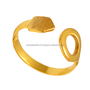 Unique Designer Handmade Solid 925 Sterling <b>Silver</b> <b>Plain</b> Gold Plated <b>Ring</b> Jewelry Wholesale Manufacturers Suppliers - Product Image 2
