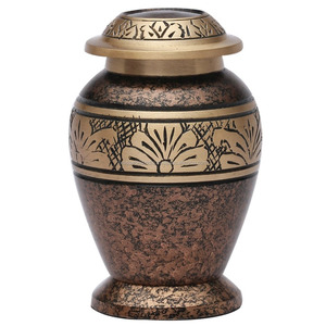 Urne de crémation souvenir marron et or par Brassworld fournitures commémoratives indiennes - Product Image 5