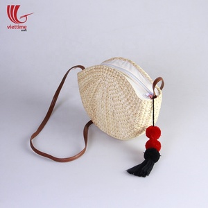 Sac croisé de style supérieur pour femme, sac à bandoulière en dentelle fabriqué au Vietnam, sac en paille pour femme, vente en gros - Product Image 6