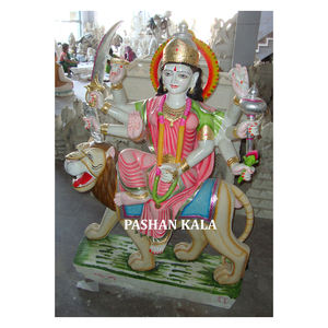 Statue classique en marbre coloré, faite à la main, Maa Durga - Product Image 1