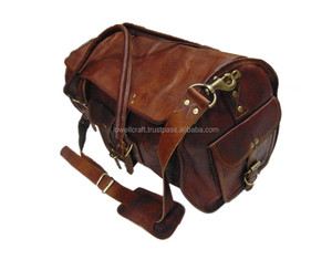 Sac de voyage en cuir véritable LOWELL CRAFT pour homme, sac de sport vintage, sac de voyage de week-end, grand sac à dos marron neuf - Product Image 3