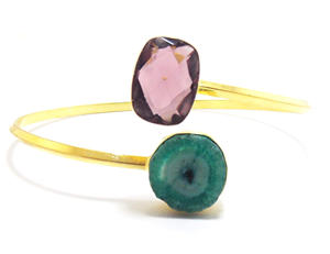 อัญมณีหลายชิ้นทำด้วยมือชุบทองปรับการออกแบบใหม่ของขวัญที่ทันสมัยสำหรับสร้อยข้อมือกำไลข้อมือของเธอ - Product Image 1