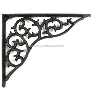 Supports d'étagères muraux en fonte noire de style antique, robustes, pour la vente en gros, style vintage, supports d'étagères de type échafaudage - Product Image 6