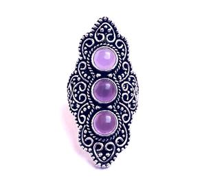 Argent Améthyste Bague À La Main En Argent Bague En Pierre - Product Image 3