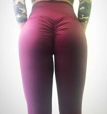 Leggings personnalisés OEM en forme de V avec effet froncé à l'arrière - Product Image 2