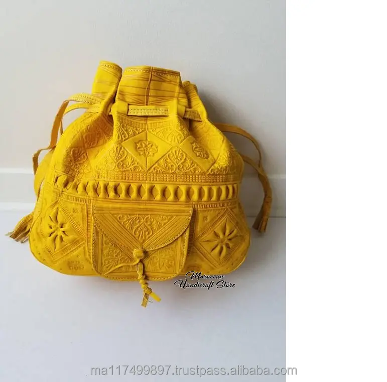 Mode Marocaines en cuir Véritable sac à bandoulière En Relief