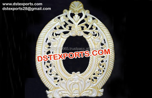 Panneaux de fond de scène ovales en fibre sculptée lourde, dorés, pour mariage, panneaux de fond ronds dorés, forme d'œuf doré, panneau de fond de mariage en fibre - Product Image 3