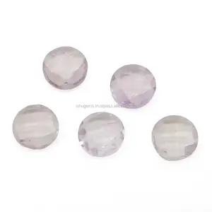 法国玫瑰粉色紫水晶8毫米圆形briolette切割1.74 cts宽松宝石珠宝