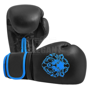 Guantes de boxeo con logotipo personalizado, guantes de boxeo con recorte azul de cuero sintético, guantes de boxeo para entrenamiento de clubes deportivos, Cleto ganador - Product Image 5