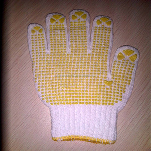 Guantes de mano de punto de algodón blanco crudo con puntos de PVC de 1 lado DE SEGURIDAD Tamaño XL Anti-Corte antideslizante EN388 Muestra gratuita de protección certificada - Product Image 4