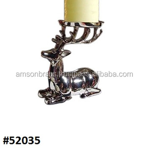 Portavelas de Reno de aluminio y metal Diseño de lujo hecho a mano Vela de cuatro pilares - Product Image 6