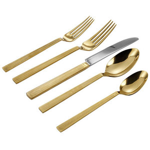 Ensemble de couverts décoratifs plaqués or pour hôtel ensemble de vaisselle de service ensemble de couverts design fait main couteau cuillère ensemble de couverts en laiton - Product Image 1