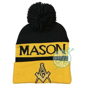 รอยัล Arch โลโก้ Masons ฤดูหนาว100% ขนสัตว์ถักหมวกบีนนี่สำหรับผู้ชาย - Product Image 6