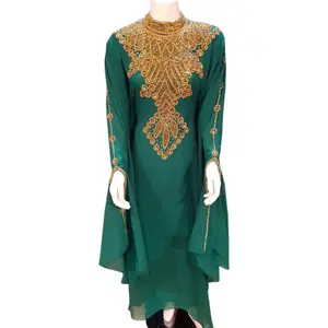 new muslim beaded kaftan full sleeves Georgette fabric loose fitting comfortable dubai womens wedding farasha