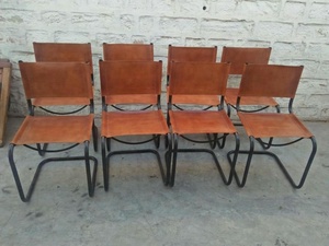 Industrial Silla de comedor de cuero Silla de comedor Industrial, muebles - Product Image 3