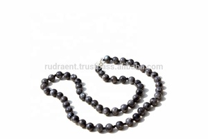 Collar anudado de cuentas de larvikita de alta calidad Piedras Naturales piedras de cristal curativas inspiradas estilo religioso perla de diamante para - Product Image 6