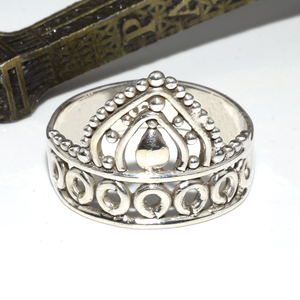 Secret Beauty-Anillo de Plata de Ley 925 con forma de corona, joyería única - Product Image 5