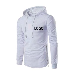 เสื้อสเวตเตอร์แขนยาวมีฮู้ดสำหรับผู้ชาย,เสื้อสเวตเตอร์แบบสวมศีรษะแขนยาวสำหรับผู้ชายสีขาวพิมพ์โลโก้แบบกำหนดเอง - Product Image 1