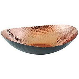 Bol ovale fantaisie avec design martelé plaqué cuivre, nouveau design élégant, décoration de luxe, prix de gros disponible - Product Image 1
