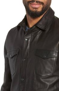 Chaquetas de moda de invierno para hombre personalizadas en cuero transpirable de talla grande - Product Image 3